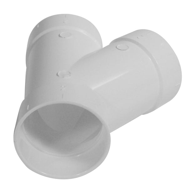 45Â° Elbow - "Y"  Fitting - For Central Vacuum Installation - Plastiflex SV8072