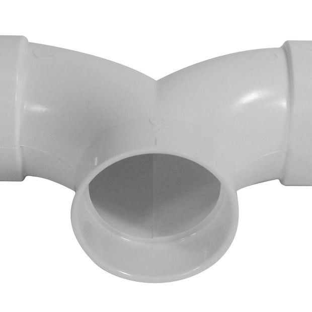 Small Elbow "T" Shape - for Central Vacuum Installation - White - Plastiflex 765515W