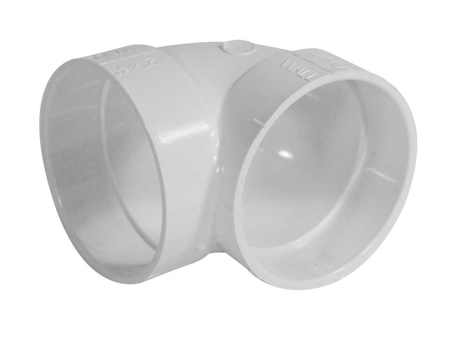 90Â° Short Elbow - for Central Vacuum Installation - White - Plastiflex SV8052