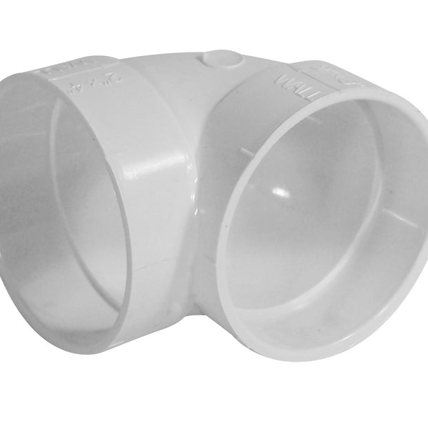 90Â° Short Elbow - for Central Vacuum Installation - White - Plastiflex SV8052