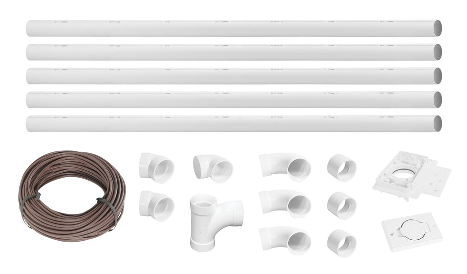 Installation Kit for Central Vacuum - 1 Inlet - 25' (7.6 m) Piping - with Accessories