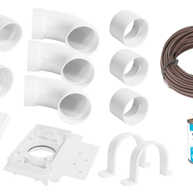 Installation Kit for Central Vacuum - 1 Inlet - with Accessories