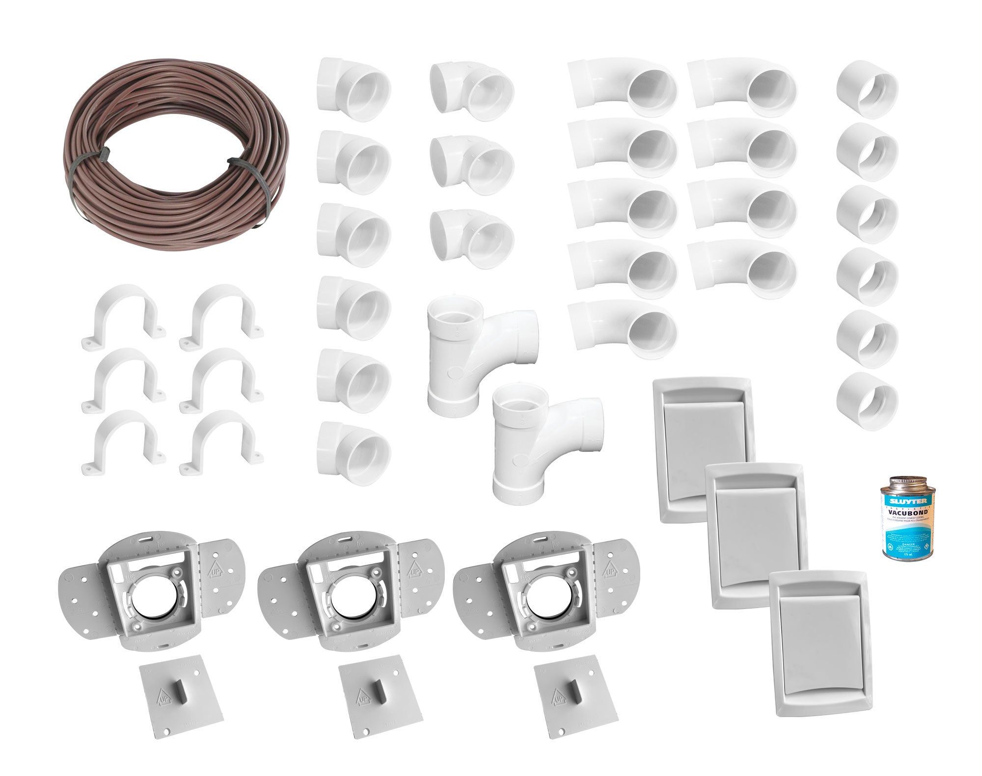 FITTING KIT 3 INLETS CENTRAL WHITE