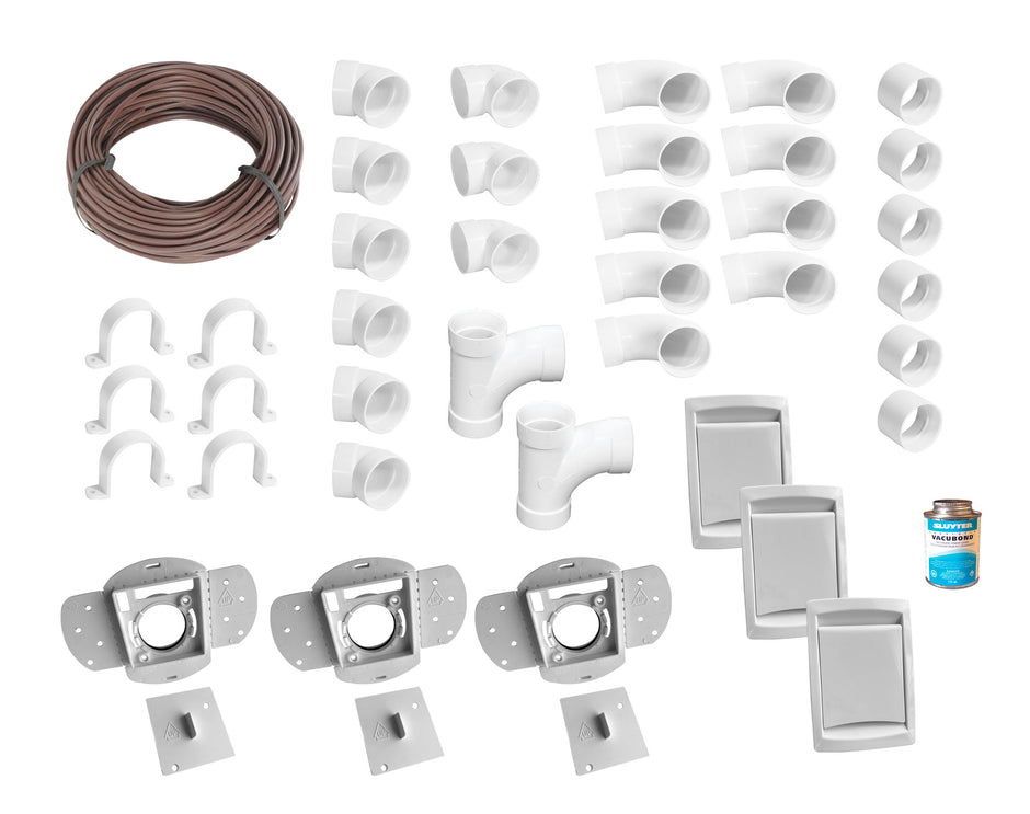FITTING KIT 3 INLETS CENTRAL WHITE