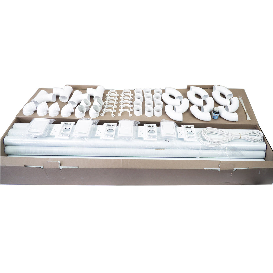 Installation Kit for Central Vacuum - 4 Inlets - 80' (24.3 m) Piping - with Accessories