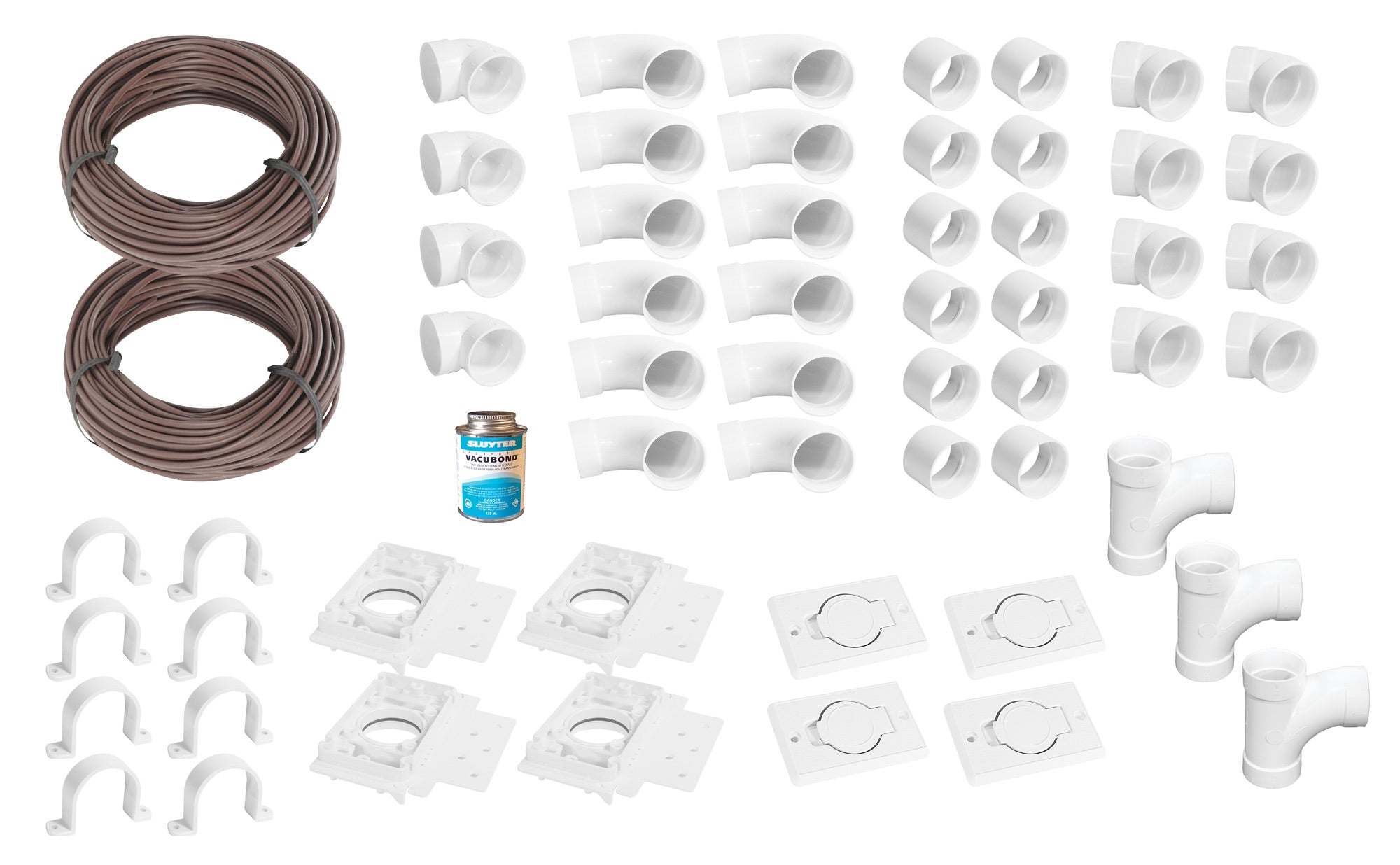 Installation Kit for Central Vacuum - 4 Inlets - with Accessories