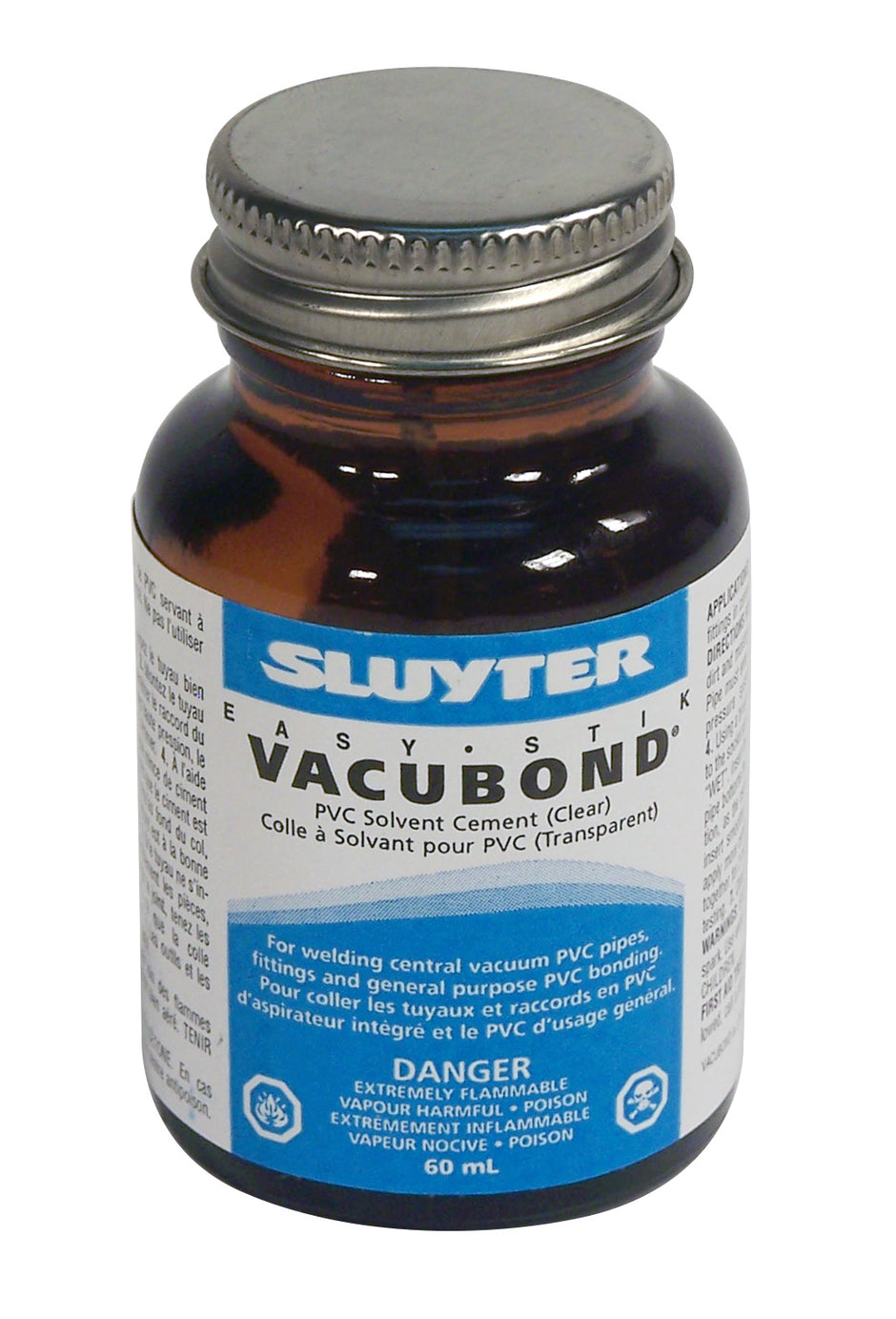 Pvc Solvent Glue - 60 ml - Clear - for Central Vacuum Pipes and Fittings - Sluyter 10340