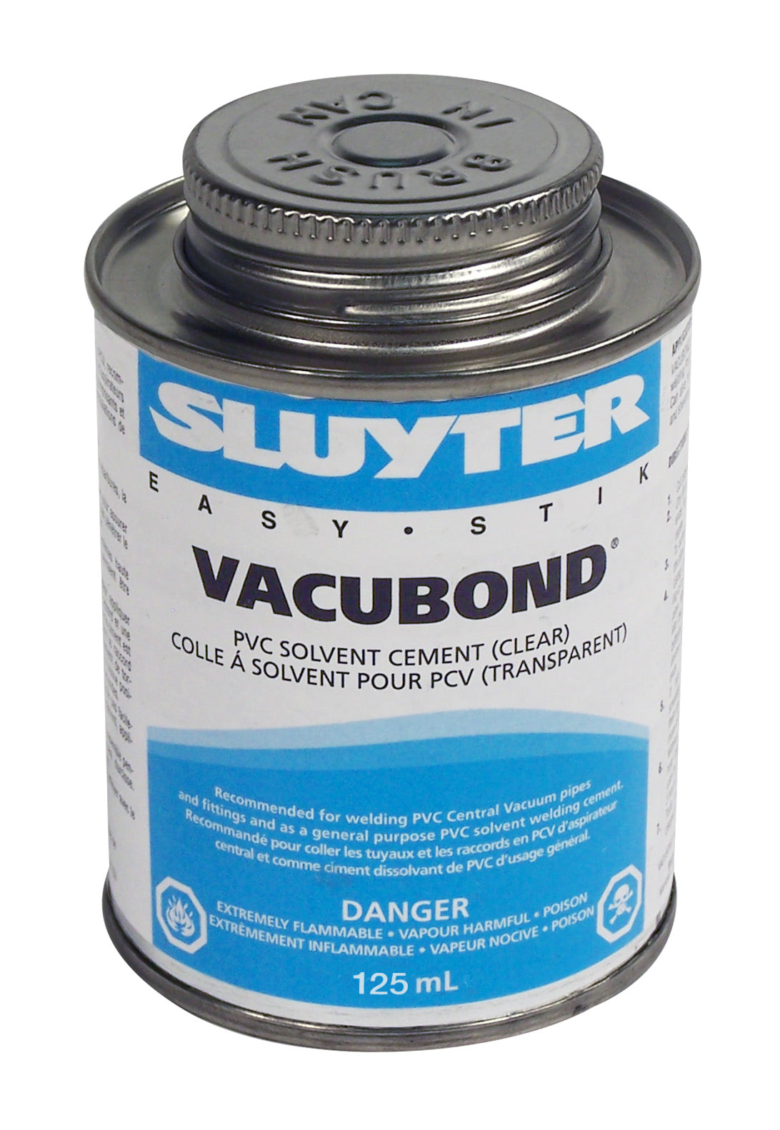 Pvc Solvent Glue - 125 ml - Clear - for Central Vacuum Pipes and Fittings - Sluyter 10362