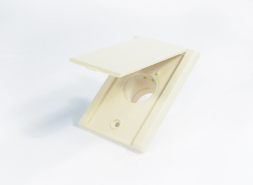 INLET VALVE - FITTING FOR CENTRAL VAC - CANPLAS - IVORY