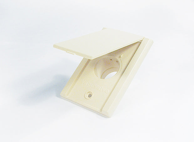 INLET VALVE - FITTING FOR CENTRAL VAC - CANPLAS - IVORY
