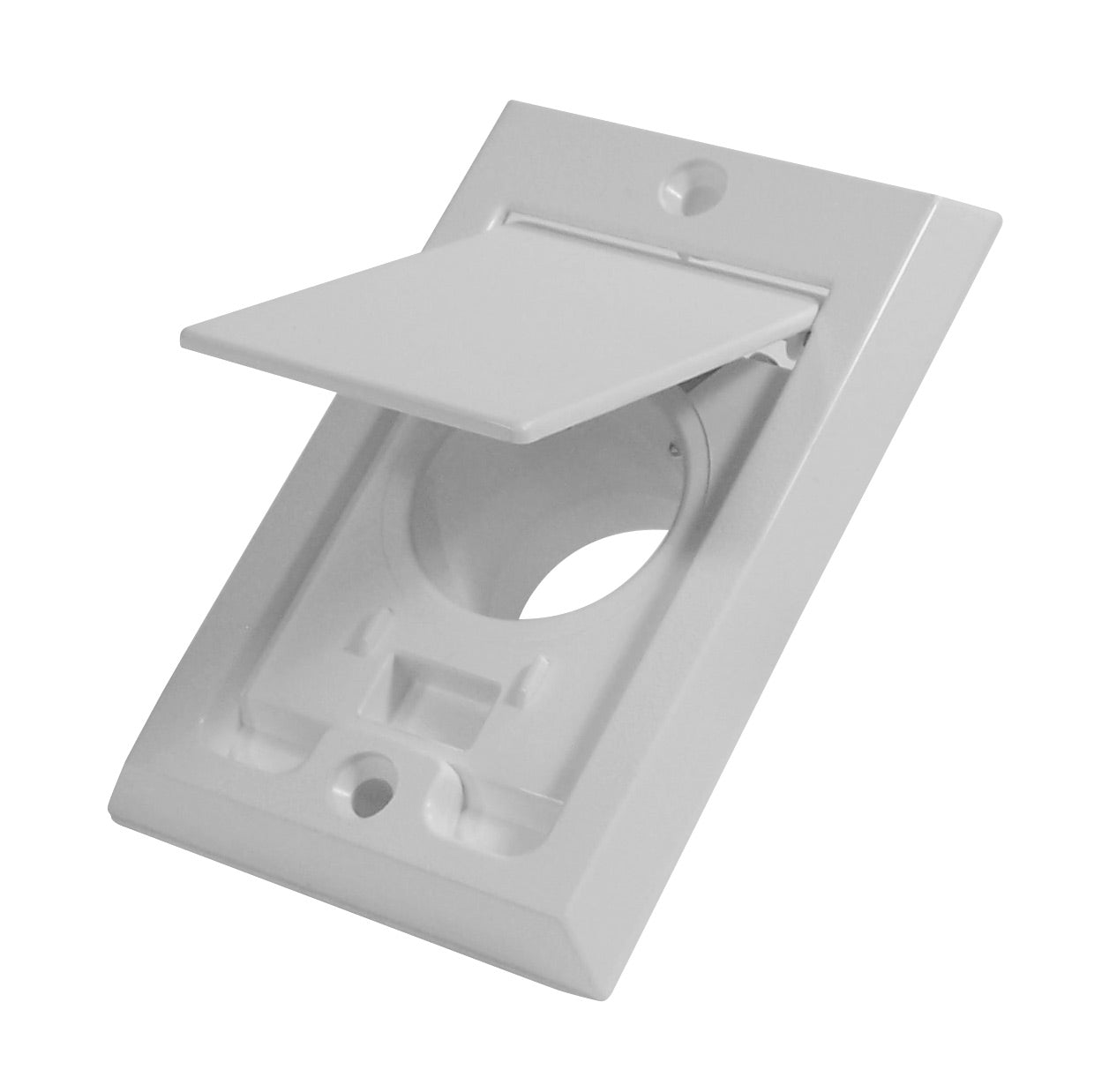 Standard Fitting Inlet Valve - Square Door - for Central Vacuum Installation - White - Hayden 791700W