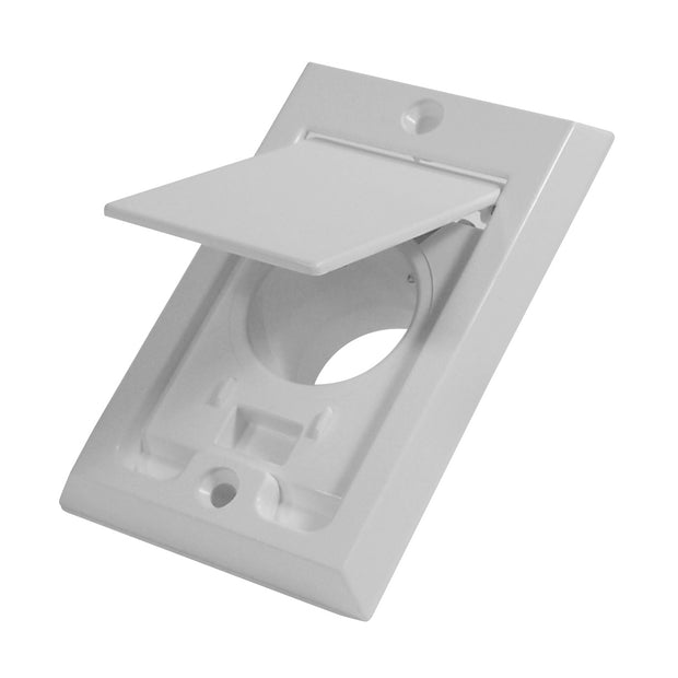 Standard Fitting Inlet Valve - Square Door - for Central Vacuum Installation - White - Hayden 791700W