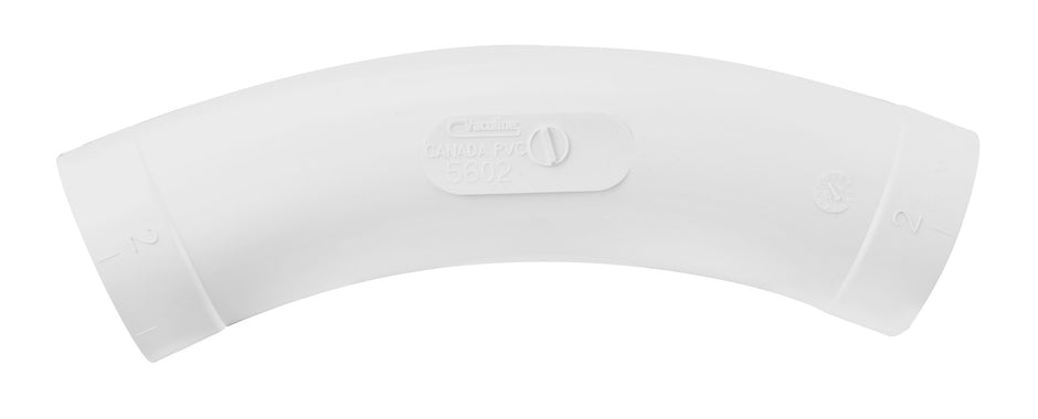 45Â° Elbow - Long - for Central Vacuum retractable Installation - Canplas 765602W