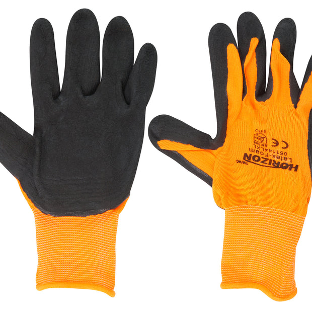 Work Latex Foam Coated Gloves - High Visibility - Horizon - Large or Extra-Large Size - 05-1144-LXL - pair