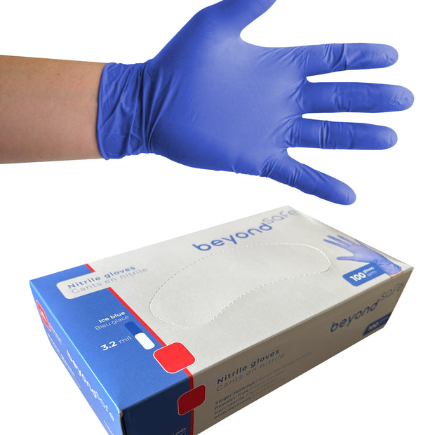 Nitrile Disposable Gloves - Medium - 3.2 mm - Powder-Free - Finger-Textured - Transform 100 - Blue - Aurelia 9889A7 - Box of 100