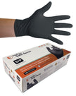 Nitrile Disposable Gloves - Small - 5 mm - Powder-Free - Textured - Bold - Black - Aurelia 73996 - Box of 100