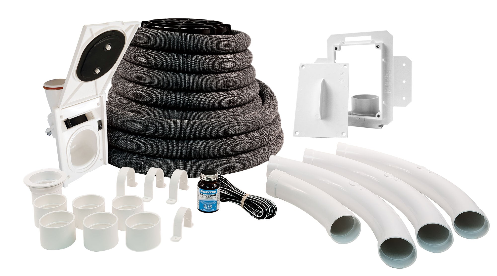 Complete Installation Kit Hide-a-Hose - 40' (12 m) Retractable Hose - for HS5000 Inlet
