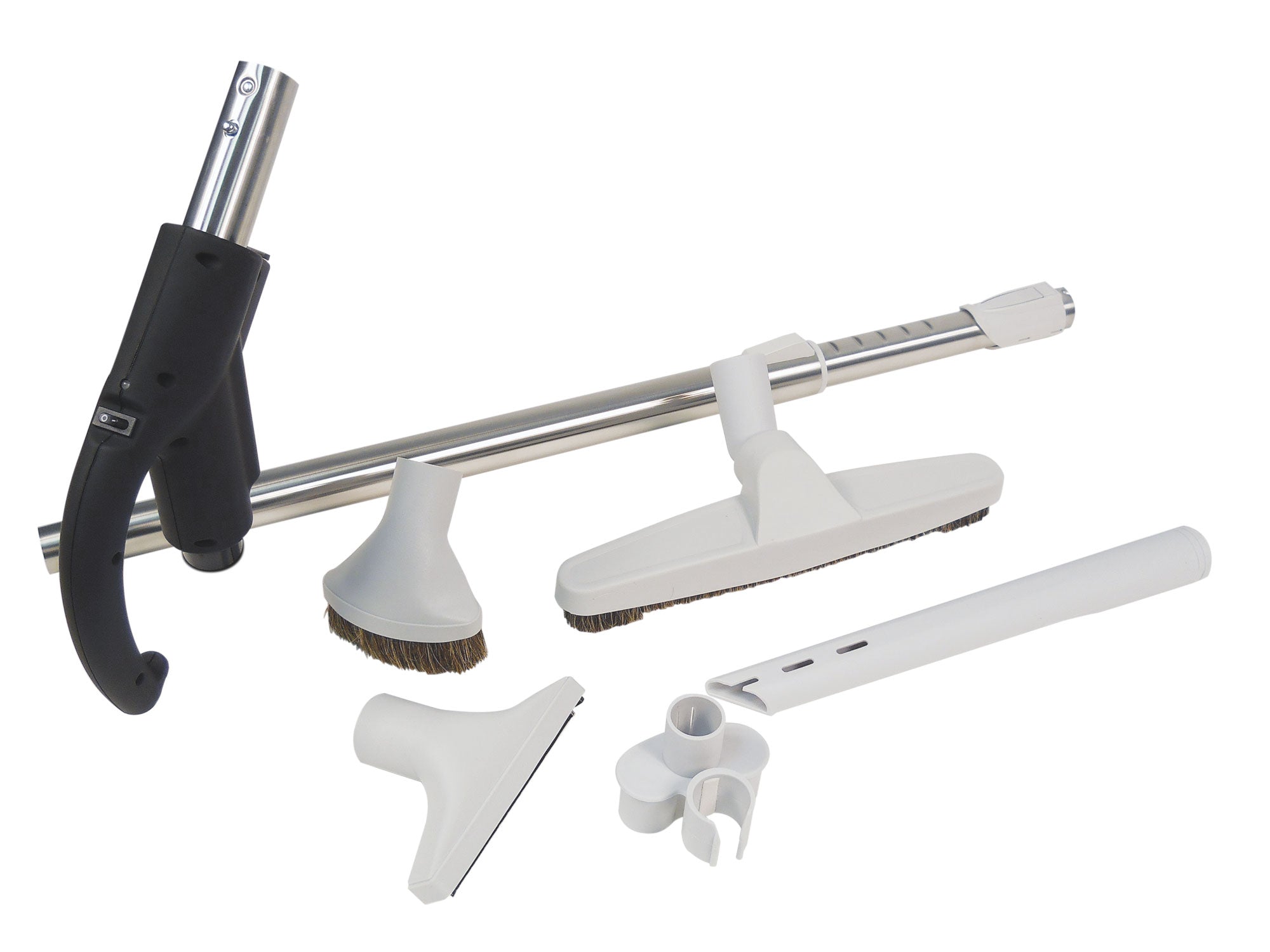 Central Vacuum Kit - Handle with Union and Button Lock Hide-A-Hose - 12