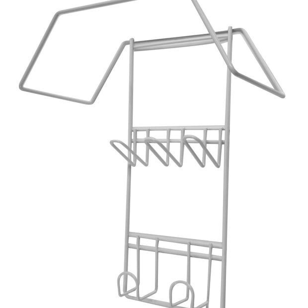 Small Metal Hose and Tools Caddy - For Central Vacuum - White
