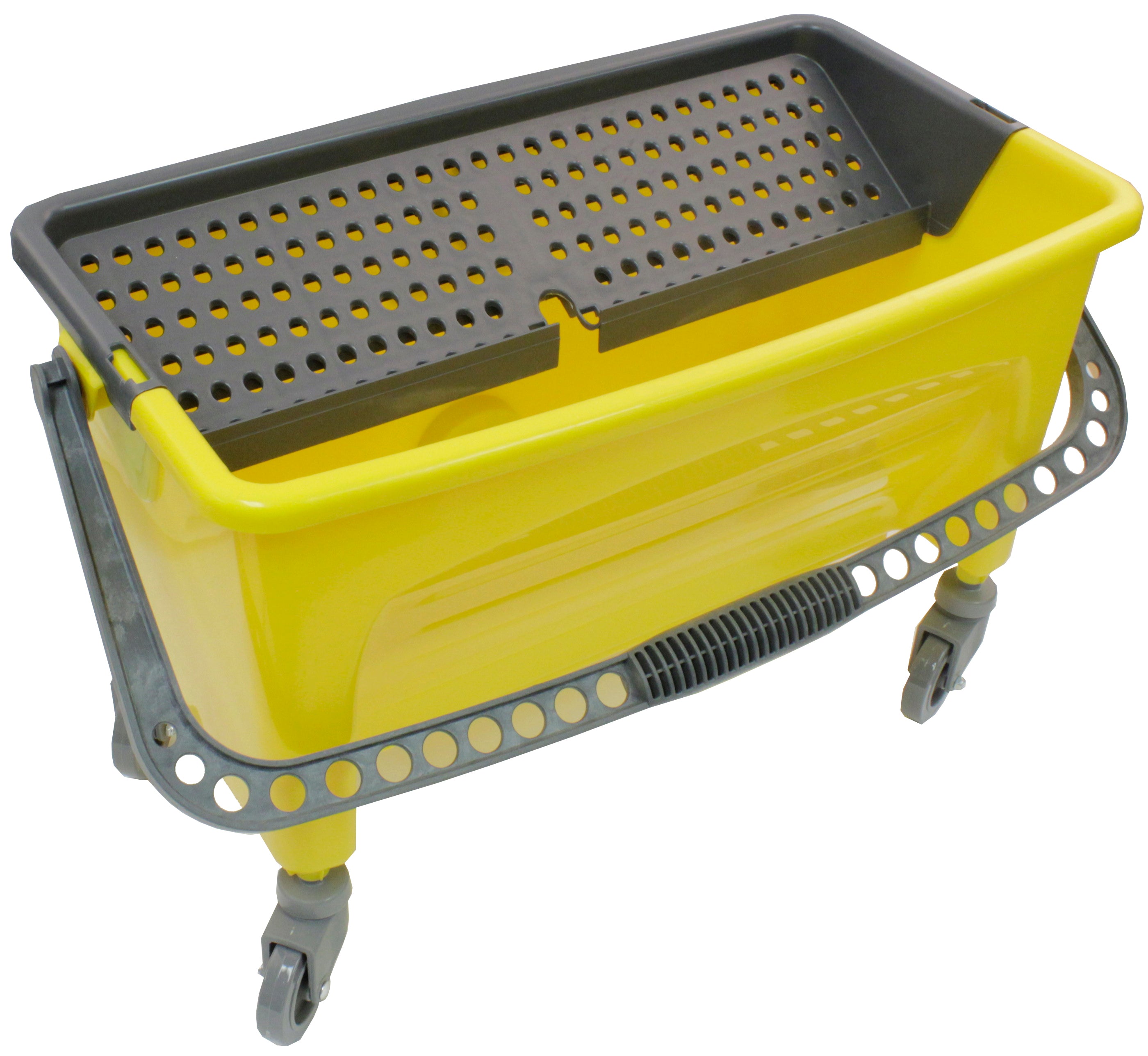 CLEANING MICROFIBER BUCKET ON WHEELS  WITH MOP HOLDER