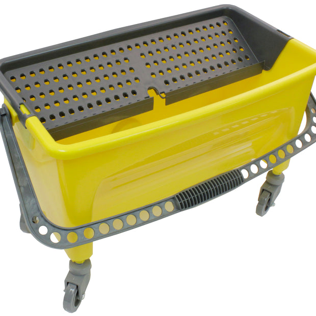 CLEANING MICROFIBER BUCKET ON WHEELS  WITH MOP HOLDER