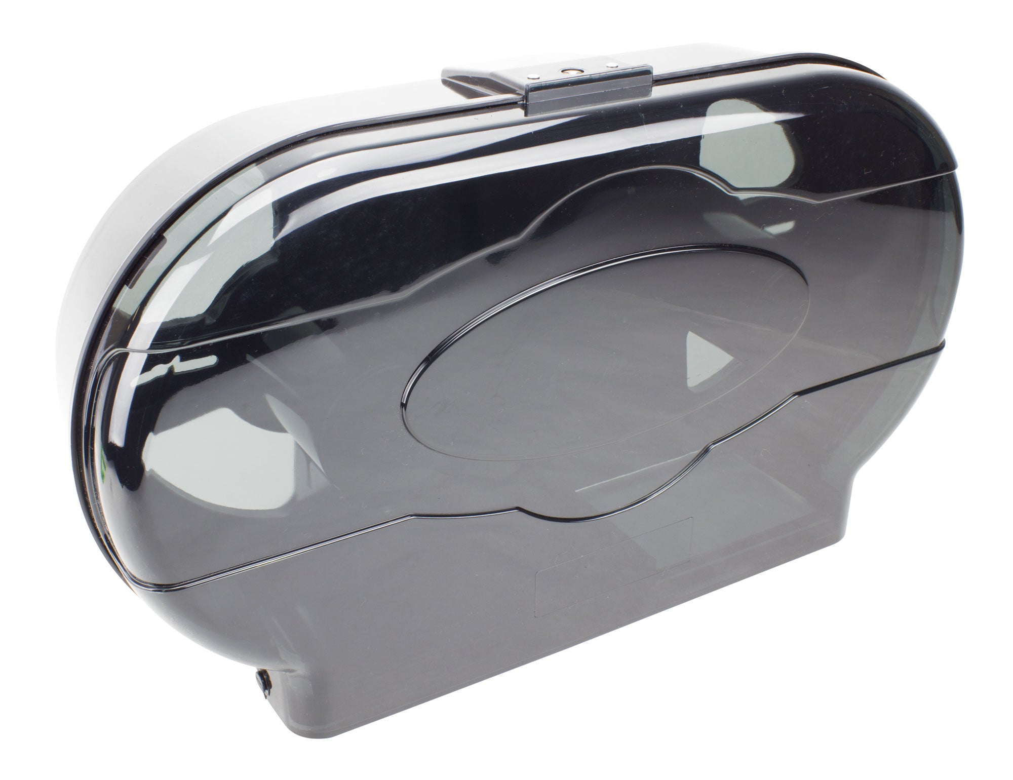 Double Universal Bathroom Tissue Dispenser - Standard Roll - Clear Black