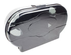 Double Universal Bathroom Tissue Dispenser - Standard Roll - Clear Black
