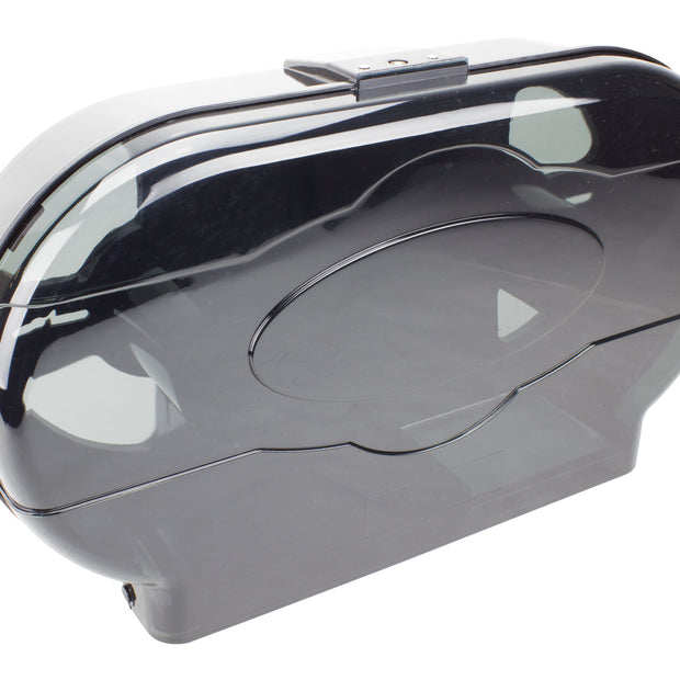 Double Universal Bathroom Tissue Dispenser - Standard Roll - Clear Black