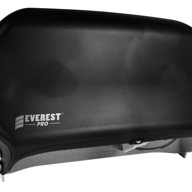 Double Universal Bathroom Tissue Dispenser - Standard Roll - Clear Black - Everest Pro