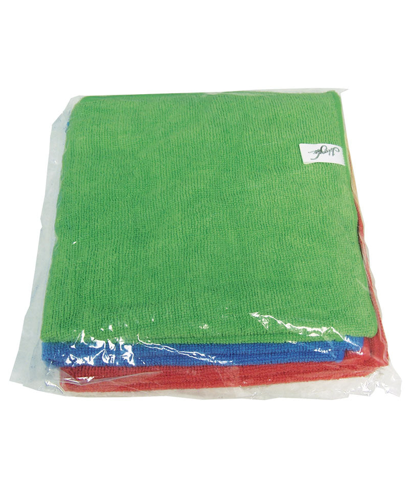 Multi-Purpose Microfiber Cloth 250 GSM - 16'' x 16'' - 3 Colors, Red, Green and Blue - Pack of 3