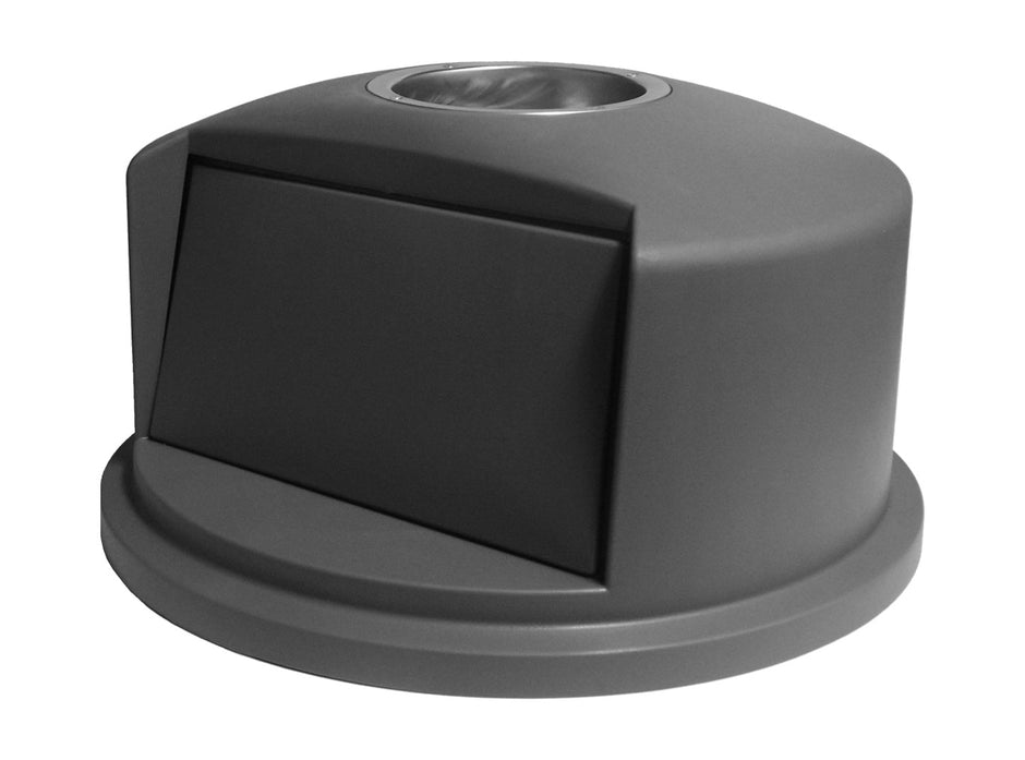 Dome Top Lid with Ashtray -  for Trash Can / Bin - Wastebasket 32 gal (145.4 L) - Light Grey