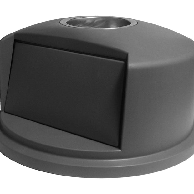 Dome Top Lid with Ashtray -  for Trash Can / Bin - Wastebasket 32 gal (145.4 L) - Light Grey