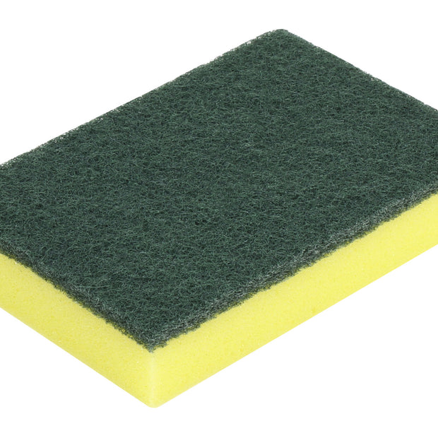 Scouring Sponge - 4'' X 6'' (10.2 cm x 15.2 cm) - Green and Yellow