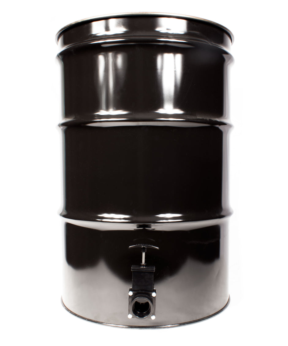 45 GAL. BARREL WITH DRAIN - JOHNNY VAC - BLACK