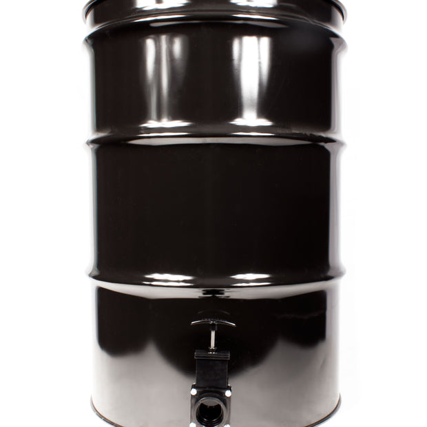 45 GAL. BARREL WITH DRAIN - JOHNNY VAC - BLACK