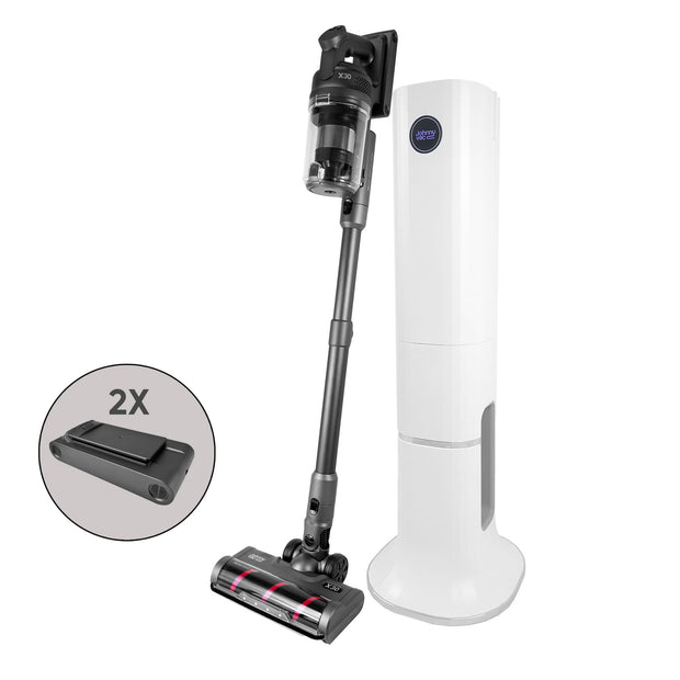 Cordless Stick Vacuum Cleaner with Charging Station - X30 - 2x 25.9 V Batteries - Charcoal