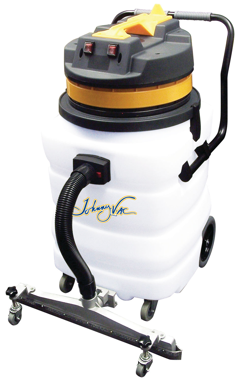 Heavy Duty Wet & Dry Commercial Vacuum - Capacity of 22 gal (85 L) - 2 Motors - Integrated Squeegee - 10' (3 m) Hose - Plastic and Aluminum Wands - Brushes and Accessories Included - IPS ASDO07433