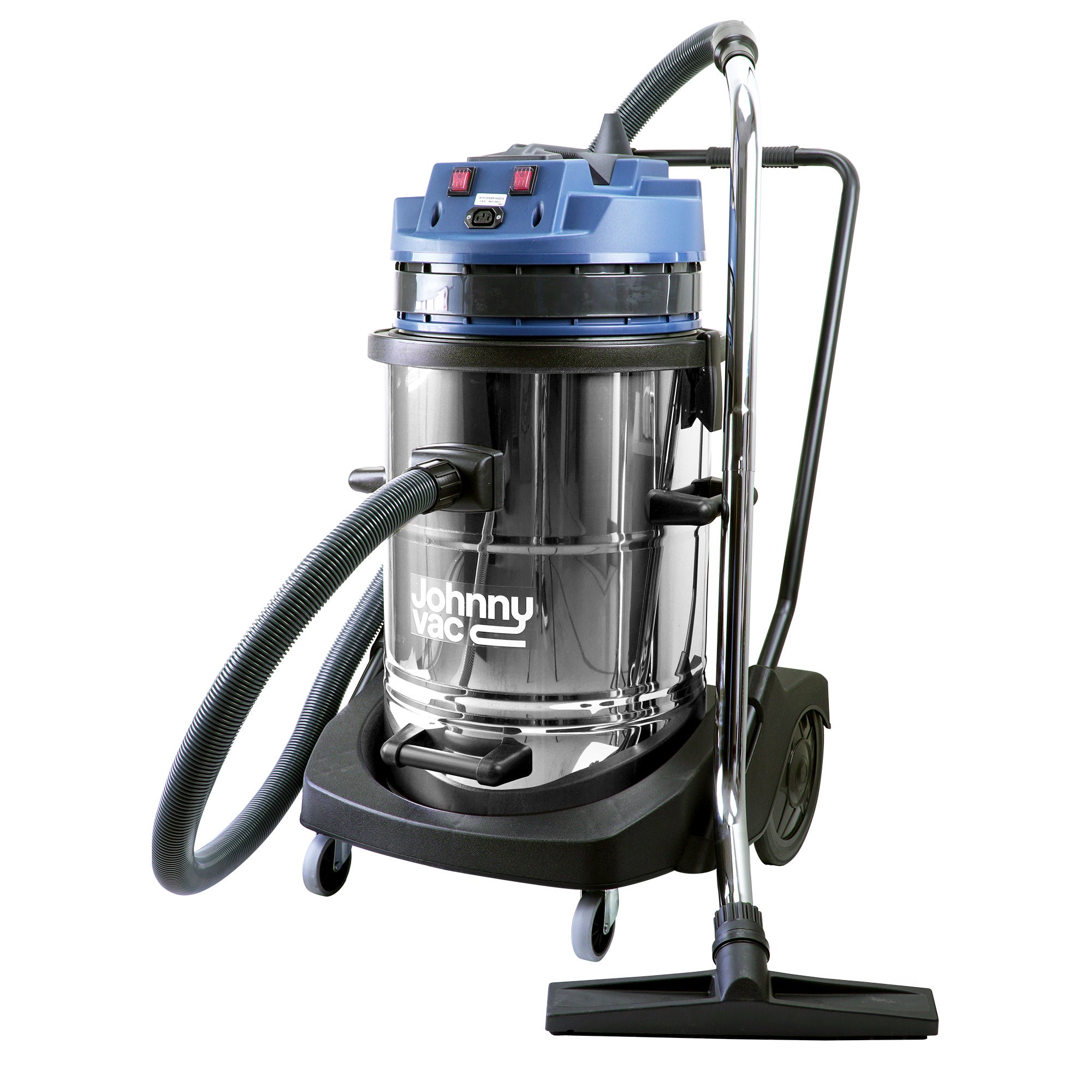 Commercial Wet & Dry Vacuum - Capacity of 18,5 gal (70 L) - Metal Tank on Trolley - Electrical Outlet for Power Nozzle - 8' Hose - Metal Wands - Brushes and Accessories Included -  IPS ASDO09914