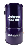 Central Vacuum Johnny Vac - Silent - 650 Airwatts - 5 gal (19 L) Tank Capacity - Wall Mount Bracket - Microtex Filter - HEPA Bag