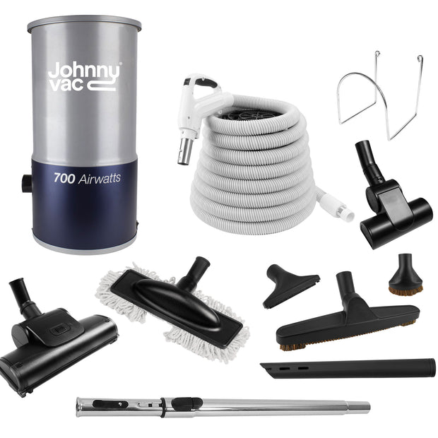 Central Vacuum, Johnny Vac JV700KITHA,  With 30 ' Hose, Accessories