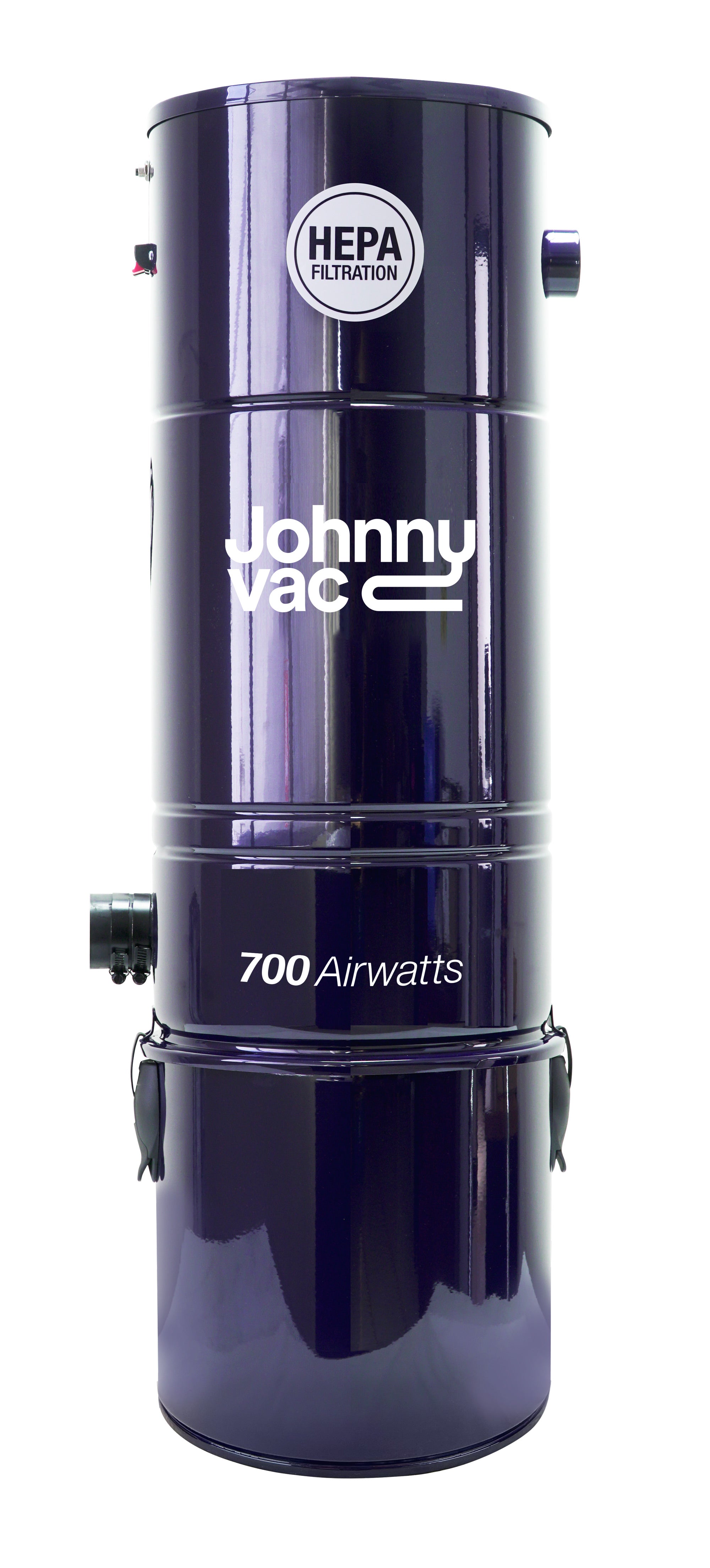 Central Vacuum Johnny Vac - JV700LSA - Silent - 700 Airwatts - 6 gal (22.7 L) Tank Capacity - Wall Mount Bracket - HEPA Filter and Bag