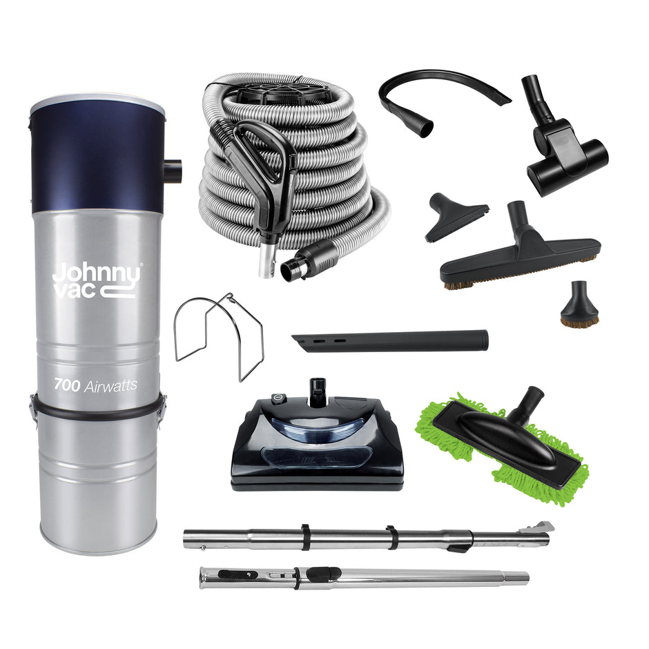 Central Vacuum JV700LSHA11EZ from Johnny Vac,  With 30 ' Hose, Power Nozzle  and Accessories