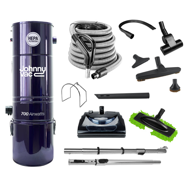 Central Vacuum JV700LSHA11EZ from Johnny Vac,  With 30 ' Hose, Power Nozzle  and Accessories