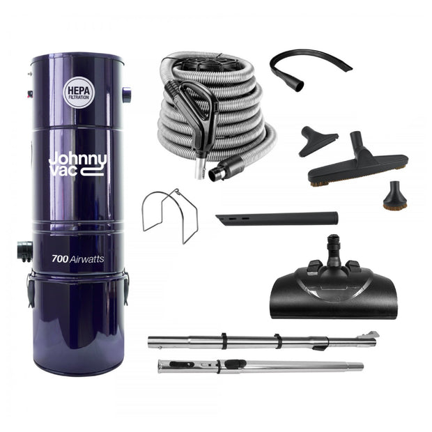 Central Vacuum JV700LSHAfrom Johnny Vac,  With 30 ' Hose, WESSEL EBK360 Power Nozzle  and Accessories