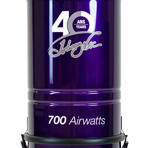 Central Vacuum - 40th Anniversary Edition - Silent - 700 Airwatts - 6 gal (22.7 L) Tank Capacity - Wall Mount Bracket - HEPA Filter and Bag
