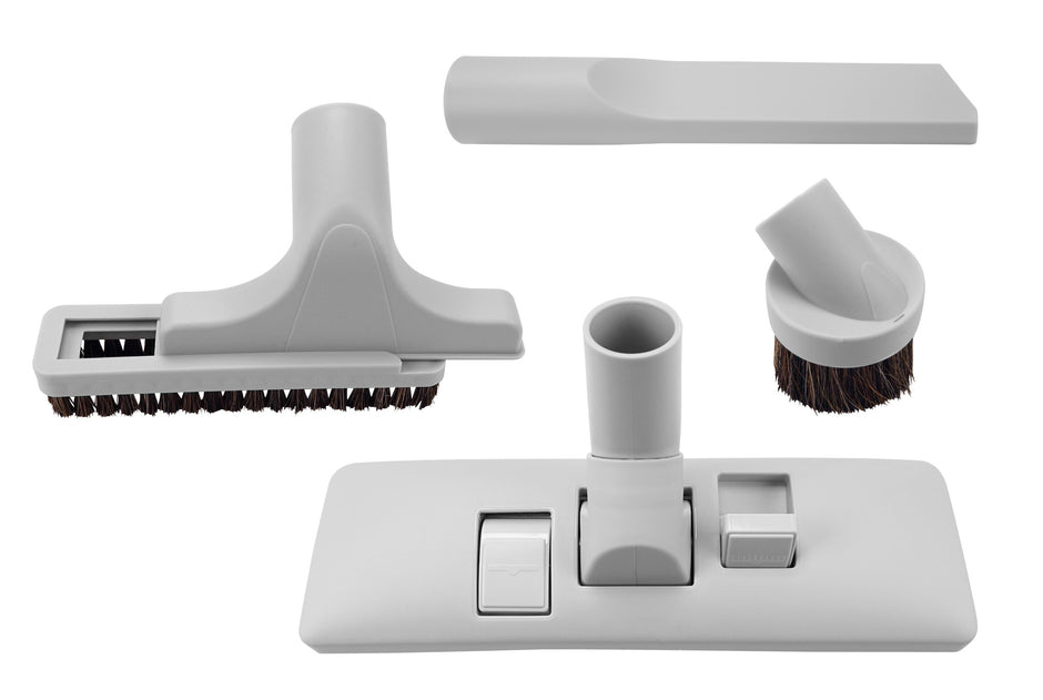 Brush Kit - 12" (30,5 cm) Combined Floor and Carpet Brush - Dusting Brush - Upholstery Brush - Crevice Tool - 1 Â¼ " (31.75 mm) dia  - Fits All - Grey