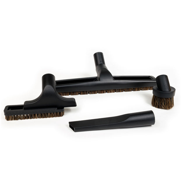 Brush Kit - 14" (35.5 cm) Combined Floor and Carpet Brush - Dusting Brush - Upholstery Brush - Crevice Tool - 1 Â¼ " (31.75 mm) dia  - Fits All - Black