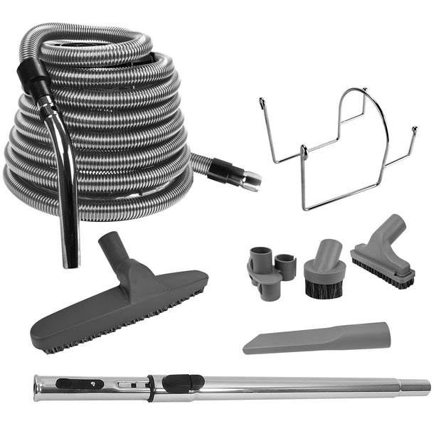 KIT CENTRAL HOSE GREY 30' GARAGE METAL HANDLE