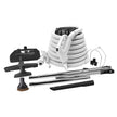 Central Vacuum Kit - 30' (9 m) Electrical Hose - Power Nozzle - Floor Brush - Dusting Brush - Upholstery Brush - Crevice Tool - 2 Telescopic Wands - Straight Wand - Hose and Tool Hangers - Black