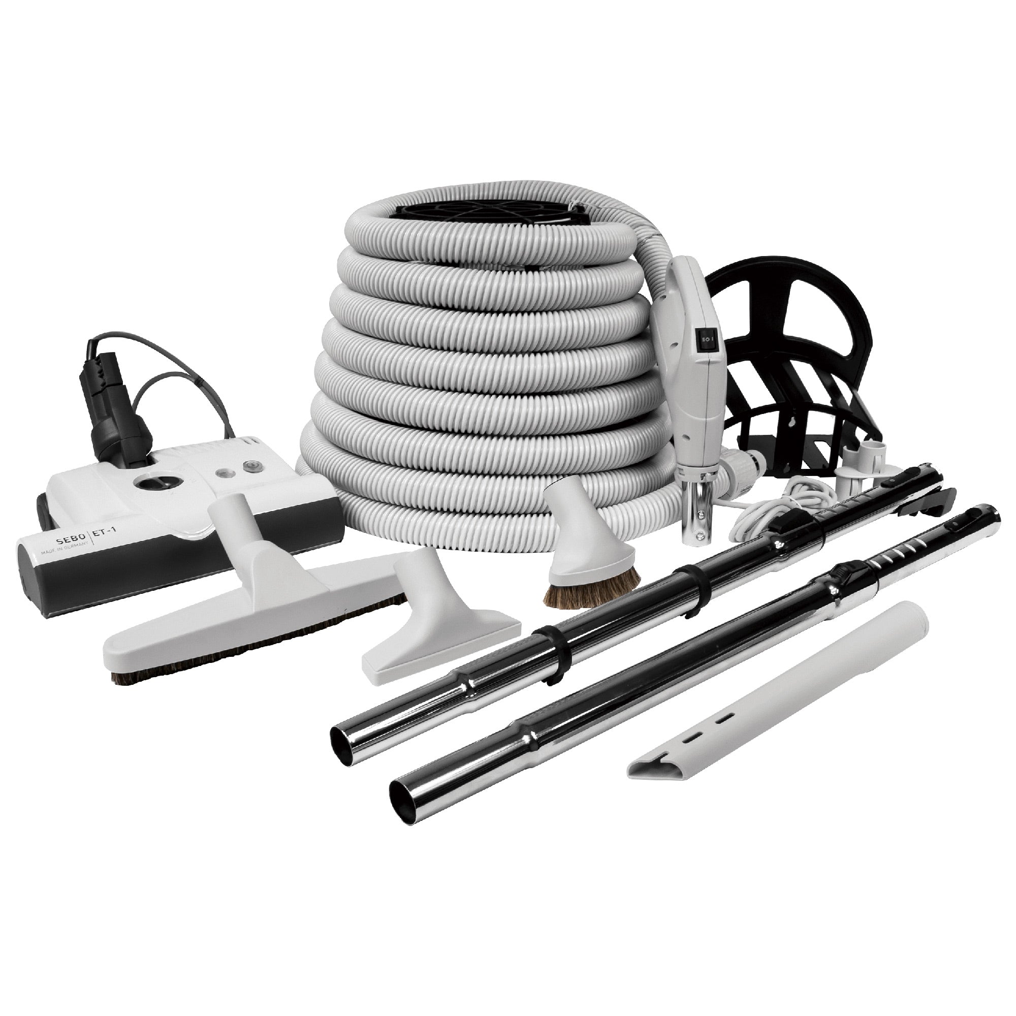 Central Vacuum Kit - 40 ft (12 m) Electrical Hose with On/Off Switch - 110V - Sebo ET1